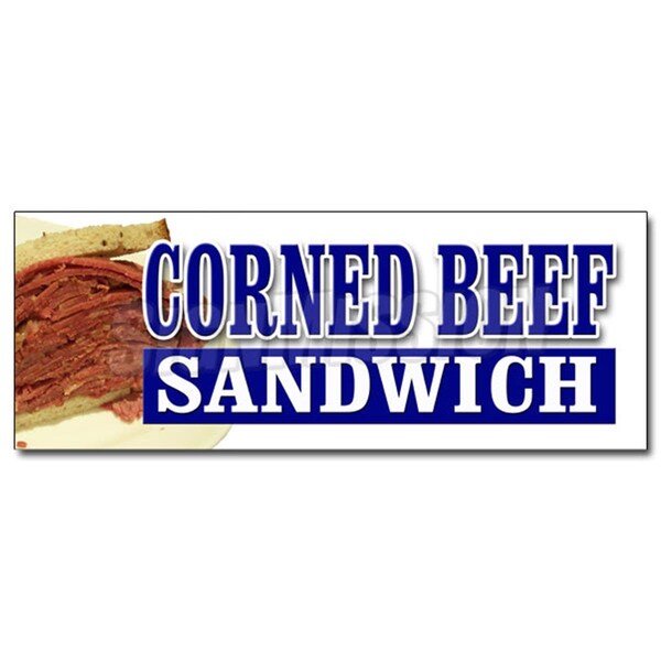 Amistad 12 in. Corned Beef Sandwich Decal Sticker - Beef Meat Corn Deli Restaurant AM3942659 - main
